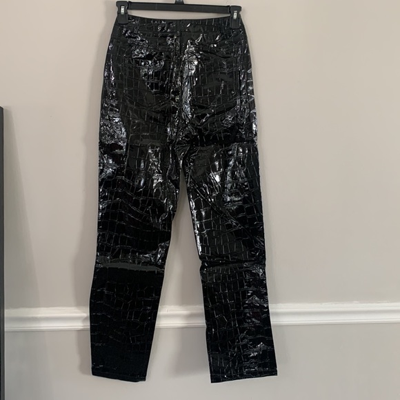 NEW KAIIA THE LABEL CROC VINYL TROUSERS BLACK Size: 10 UK - Picture 8 of 9